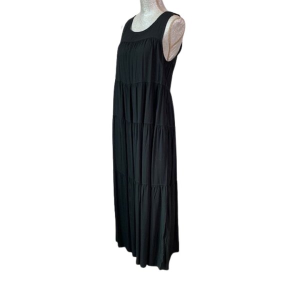MAX STUDIO Tiered Sleeveless Maxi Dress in Black SIZE LARGE, NWT - Picture 6 of 12